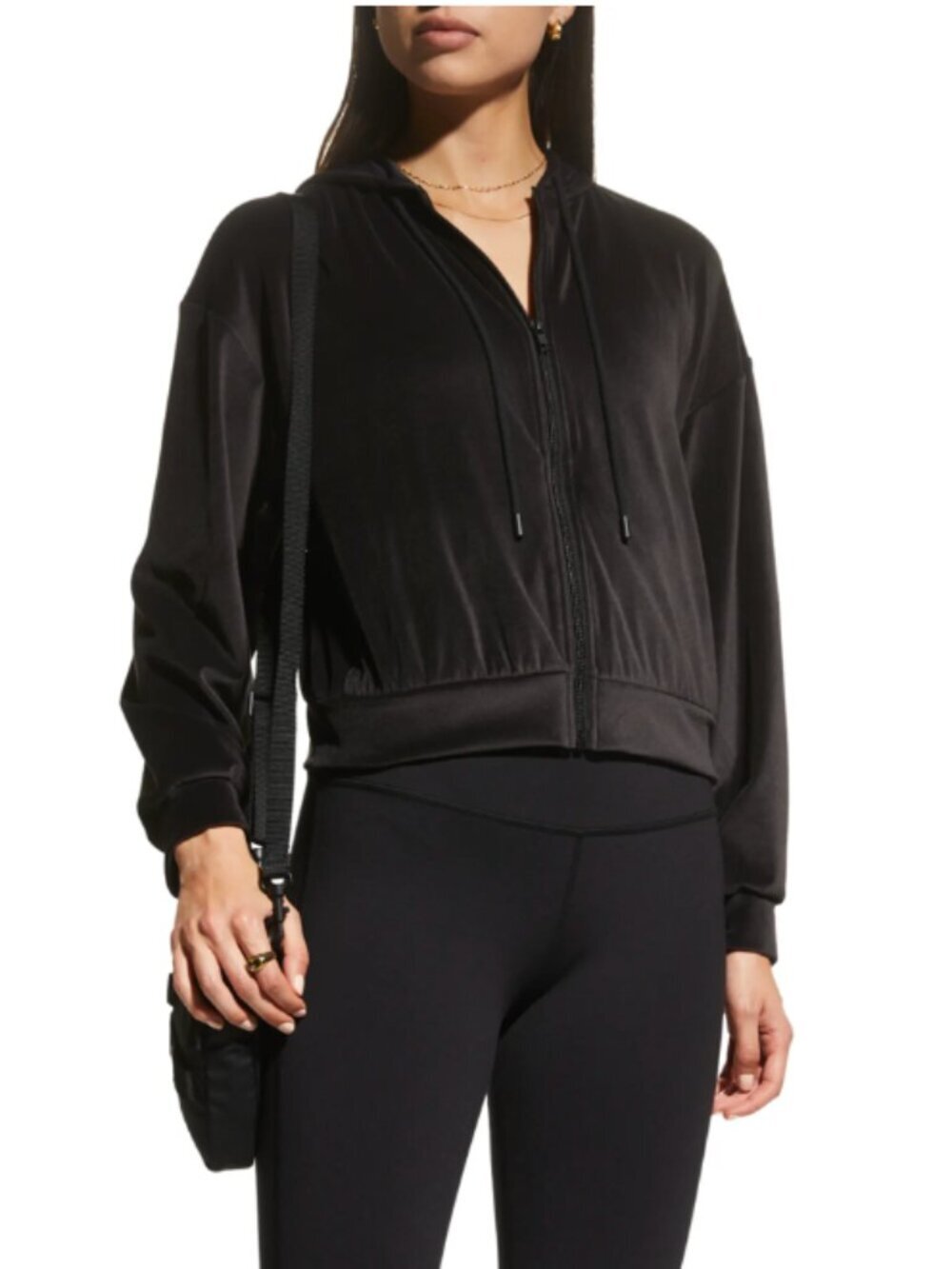 Alo Yoga Glimmer Velour Full Zip Hoodie